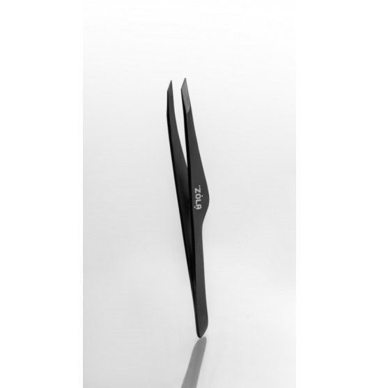 Пинцет для бровей профессиональный скошенный ZOLA - PREMIUM Series - BLACK