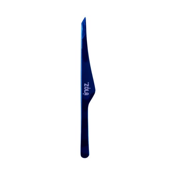 Пінцет для брів професійний скошений ZOLA - PREMIUM Series - BLUE
