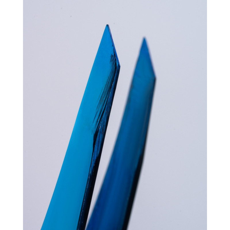 Пінцет для брів професійний скошений ZOLA - PREMIUM Series - BLUE
