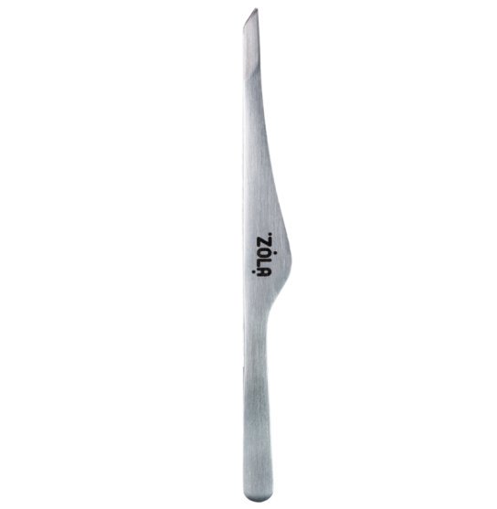 ZOLA Professional Angled Eyebrow Tweezers - Premium Series - Silver