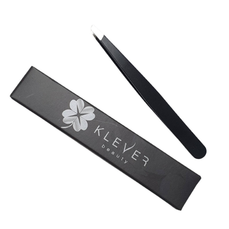 Eyebrow tweezers beveled Klever Beauty / black