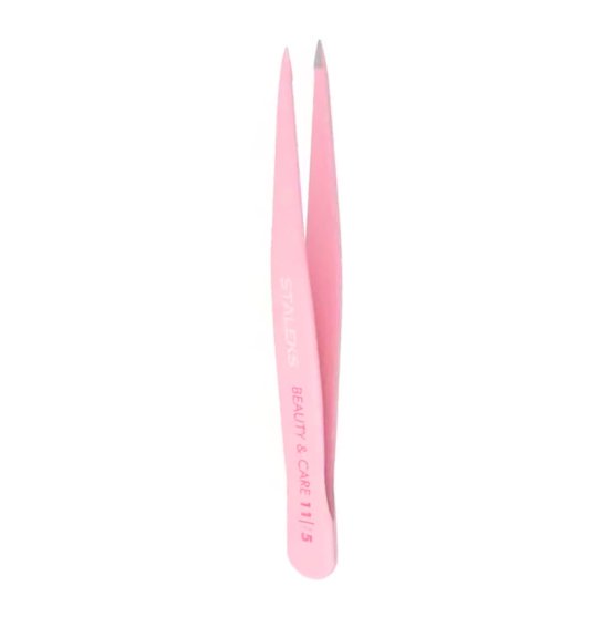 Pęseta do brwi STALEKS BEAUTY & CARE / 11 TYP 5 / różowa