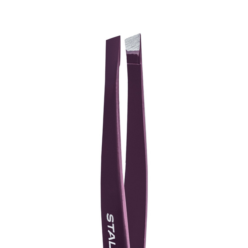 Пинцет для бровей STALEKS PRO EXPERT / 11 TYPE 3 / фиолетовый