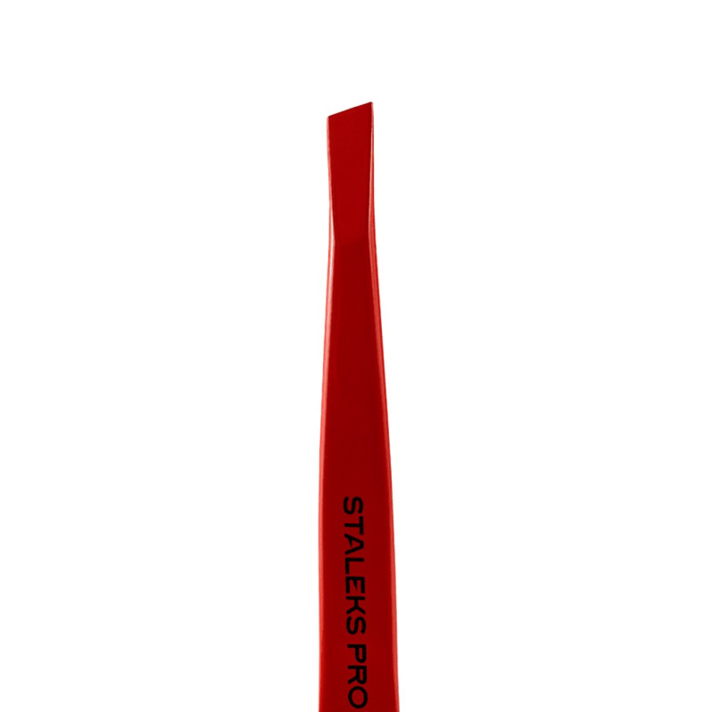 Пінцет для брів STALEKS PRO EXPERT / 11 TYPE 3 / червоний