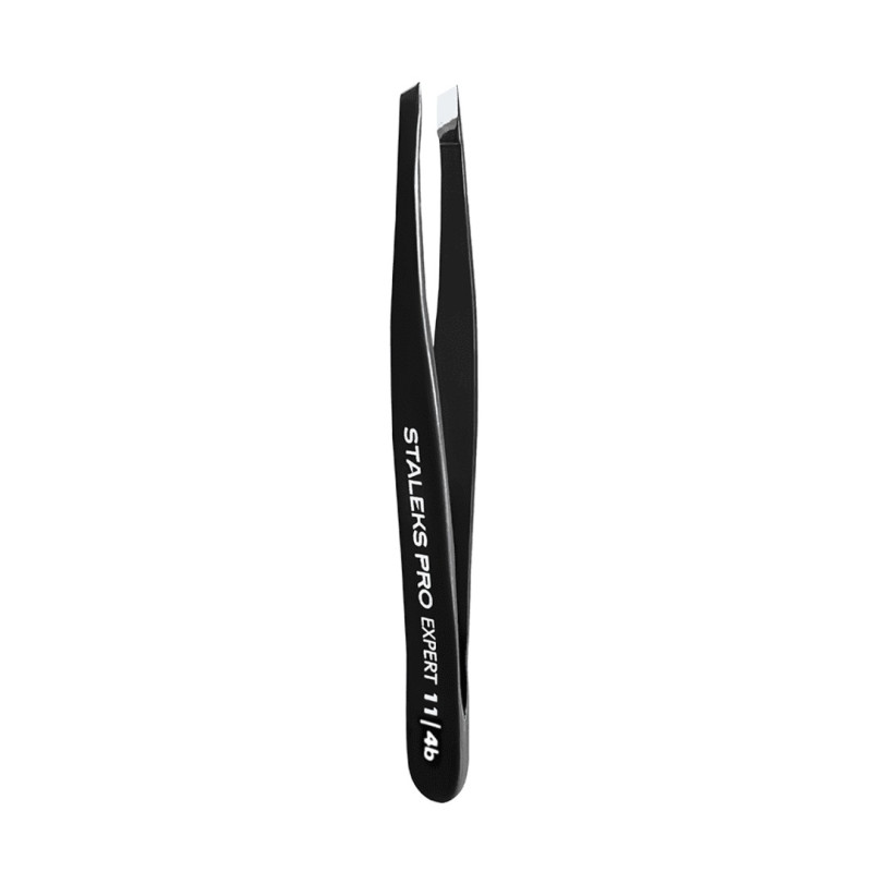 Пинцет для бровей STALEKS PRO EXPERT / 11 TYPE 4 / черный