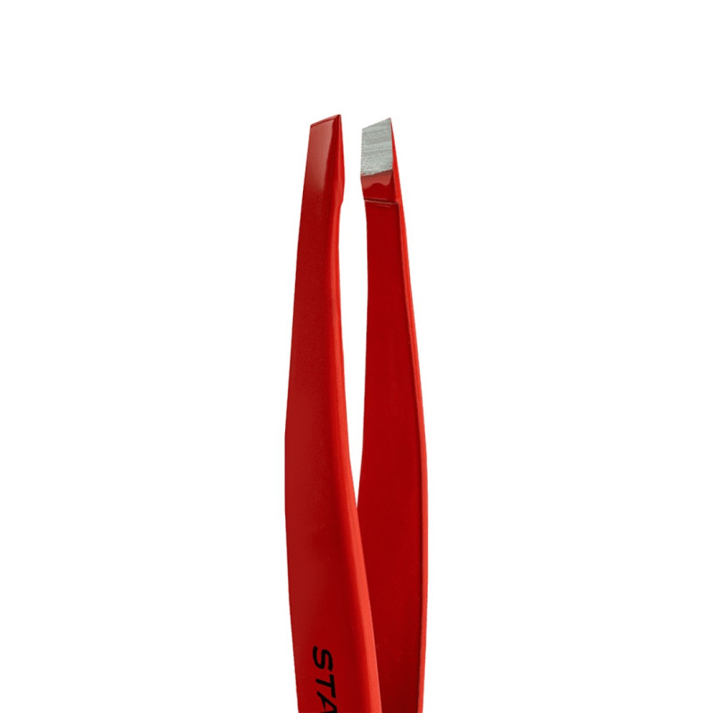 Eyebrow tweezers STALEKS PRO EXPERT / 11 TYPE 4 / red