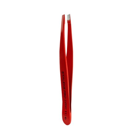 Eyebrow tweezers STALEKS PRO EXPERT / 11 TYPE 4 / red