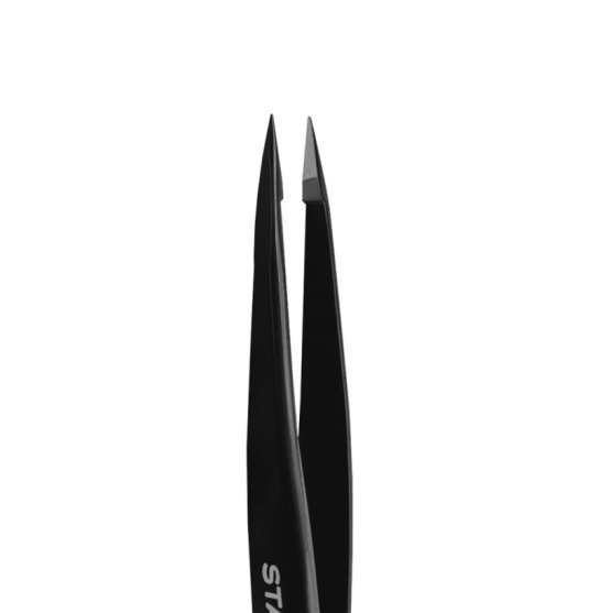Пінцет для брів STALEKS PRO EXPERT / 11 TYPE 5 / чорний