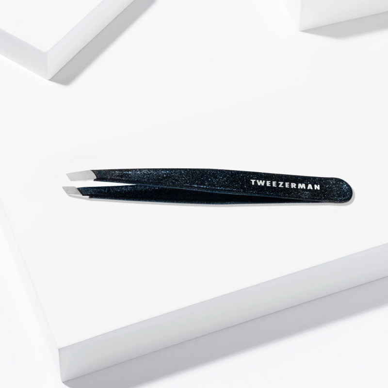 Tweezerman Standard Eyebrow Tweezers - Dusted Onyx - Black Milky Way