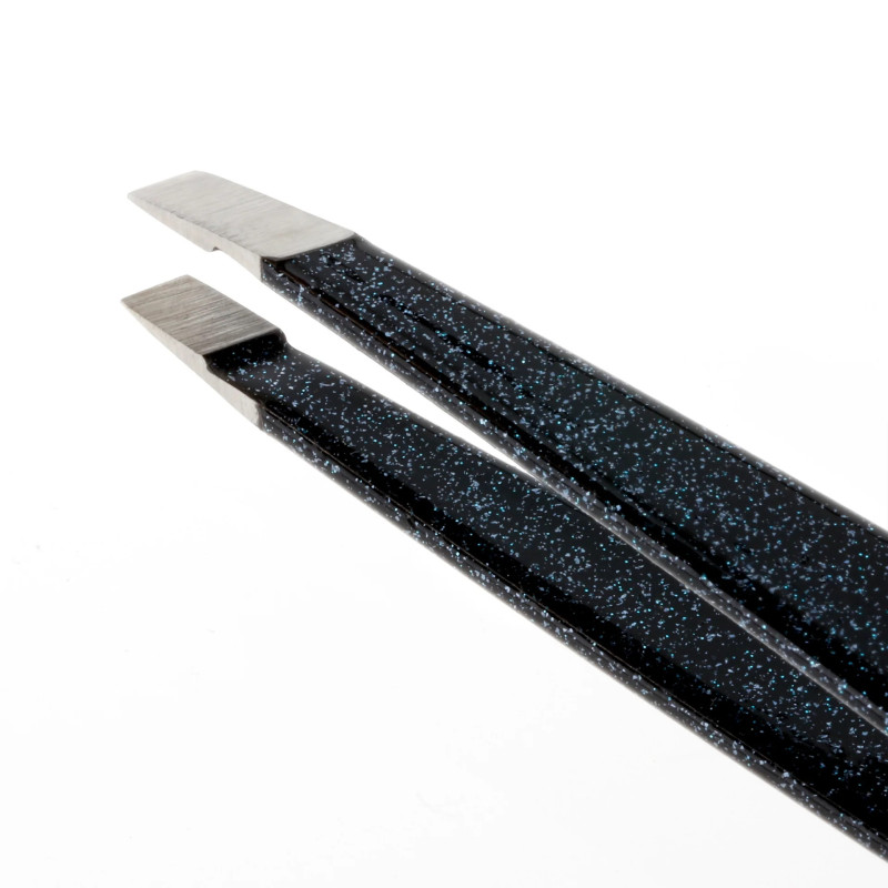 Tweezerman Standard Eyebrow Tweezers - Dusted Onyx - Black Milky Way