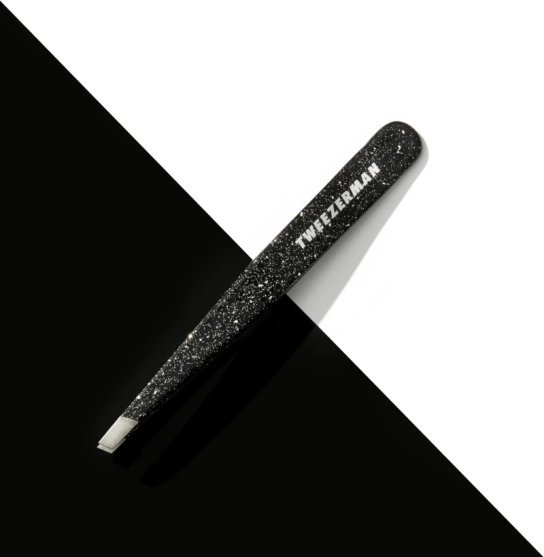 Tweezerman Standard Eyebrow Tweezers - Dusted Onyx - Black Milky Way