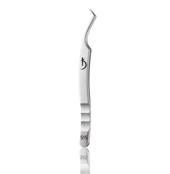 Tweezers for eyelash extensions Kodi / S15 (silver color)