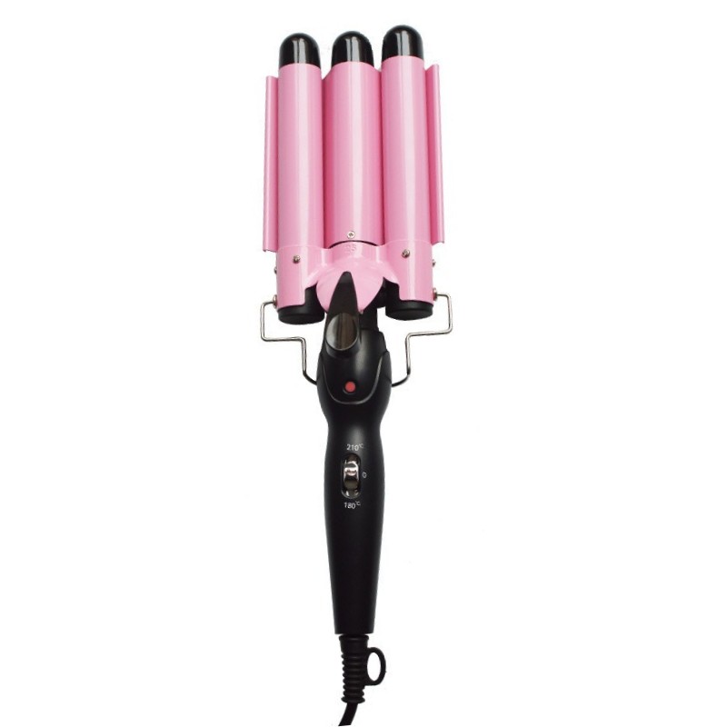 Плойка для волос на 3 волны 25 мм - Hair Curler M-11, розовая