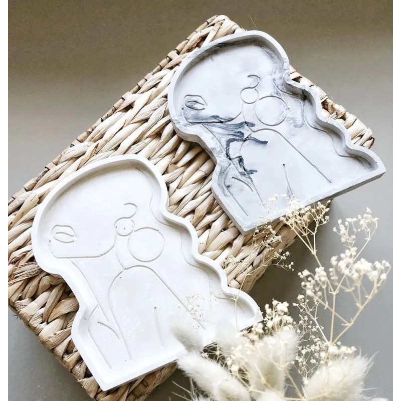 Flat planter stand "face" / white