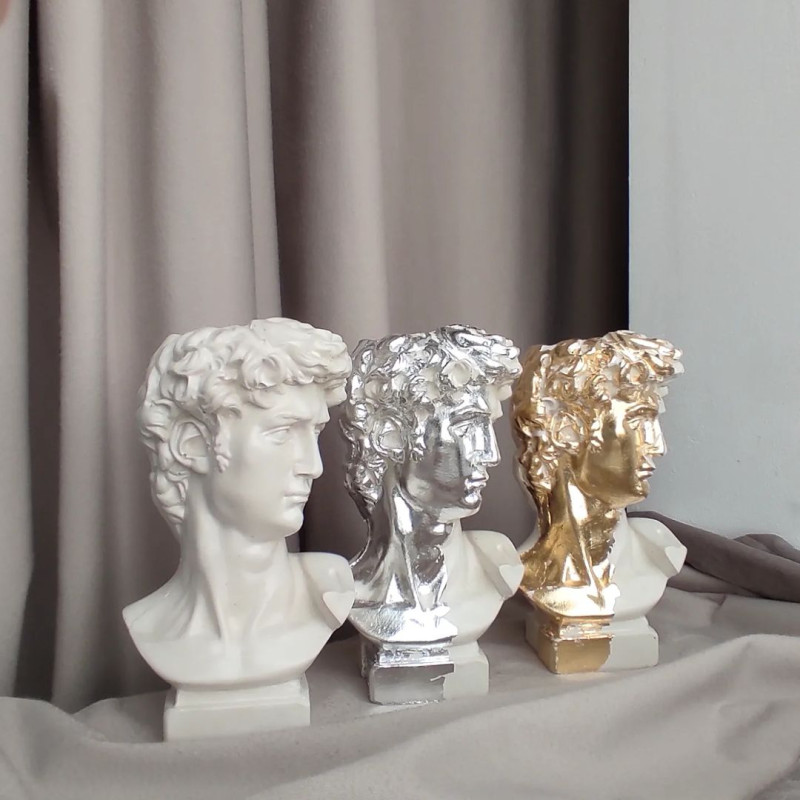 Stand for flowerpots for brushes and other David / white with silver