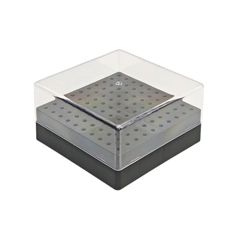 Plastic stand container for 100 cutters with a lid - black