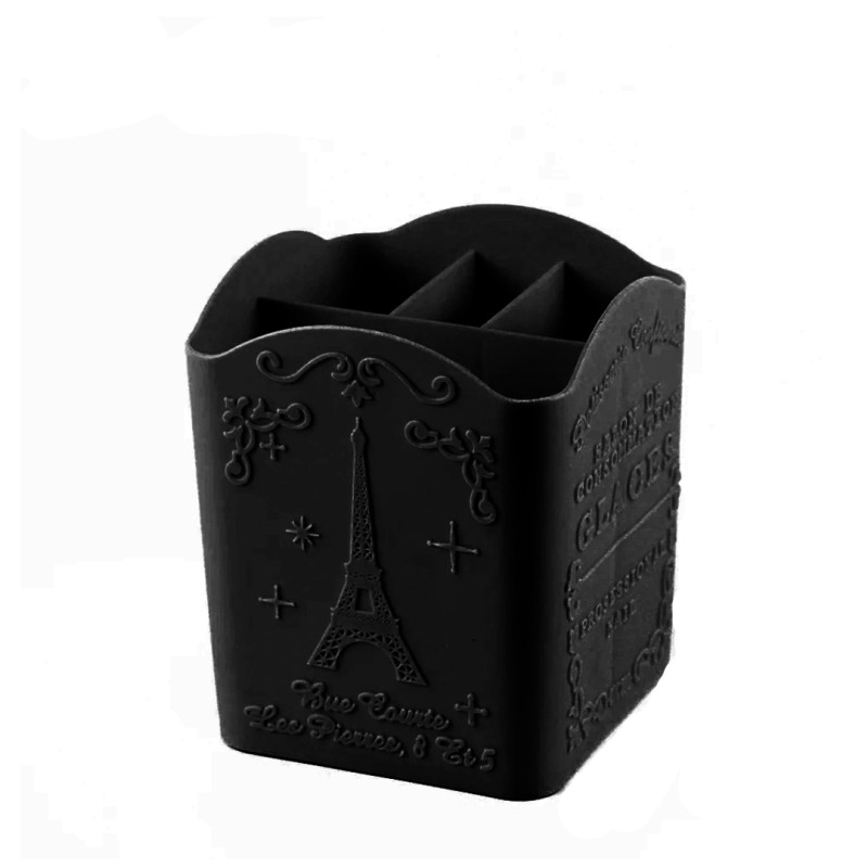 Square stand for brushes, files in Provence style / black