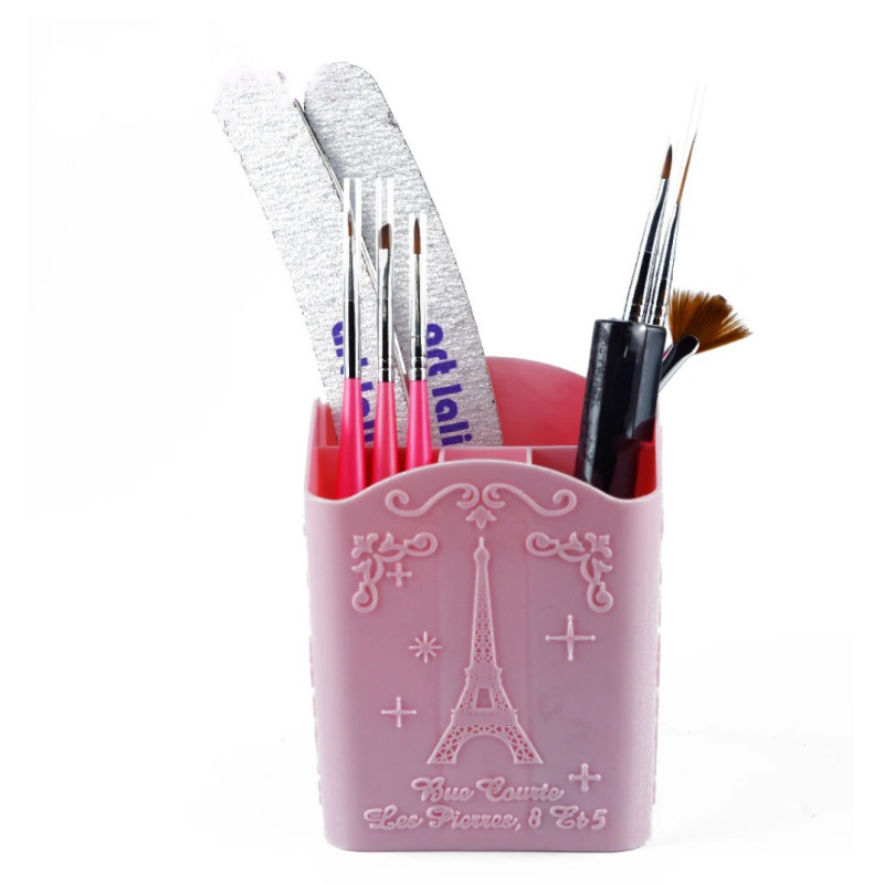 Square stand for brushes, files in Provence style / black