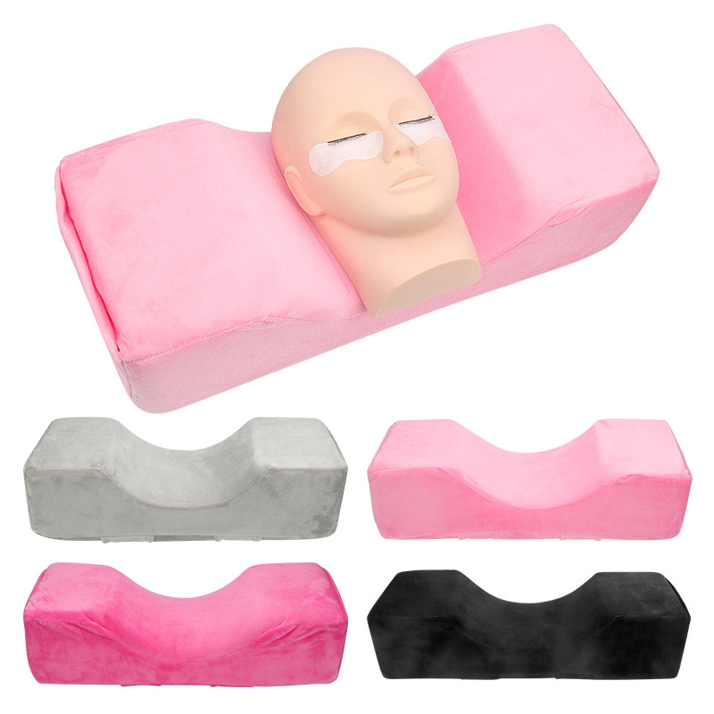 Long pillow for eyelash extension and beauticians - velvet | lavender