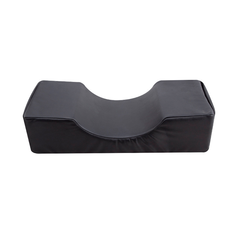 Pillow for eyelash extensions and cosmetologists long / eco-leather, black
