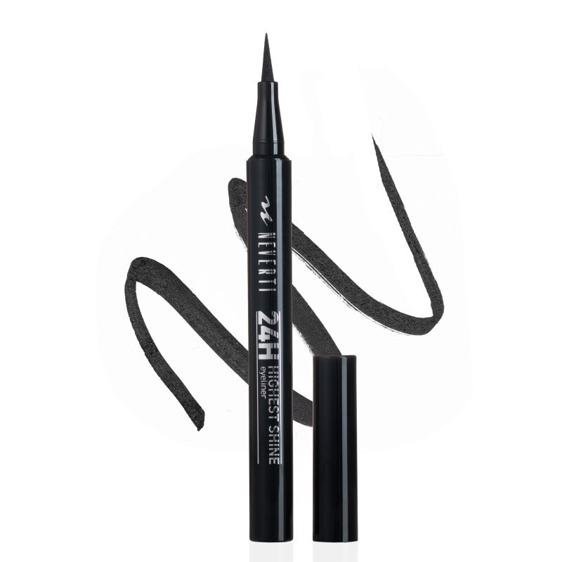 Підводка-маркер для очей чорна NEVERTI - 24H Highest Shine Eyeliner (NP104)