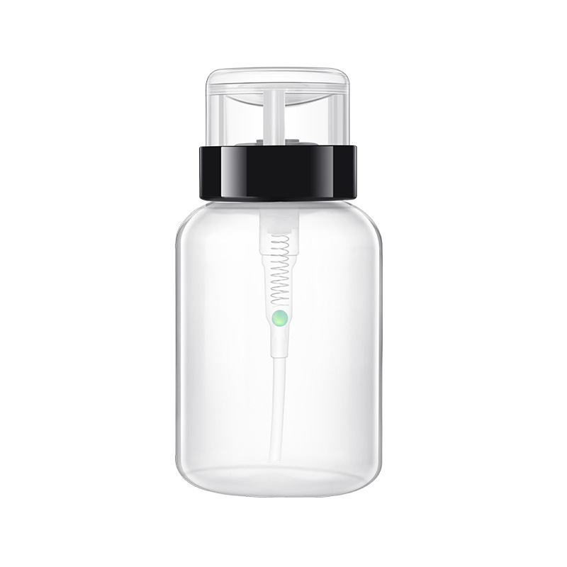 Liquid pump plastic - white - black neck, 220 ml