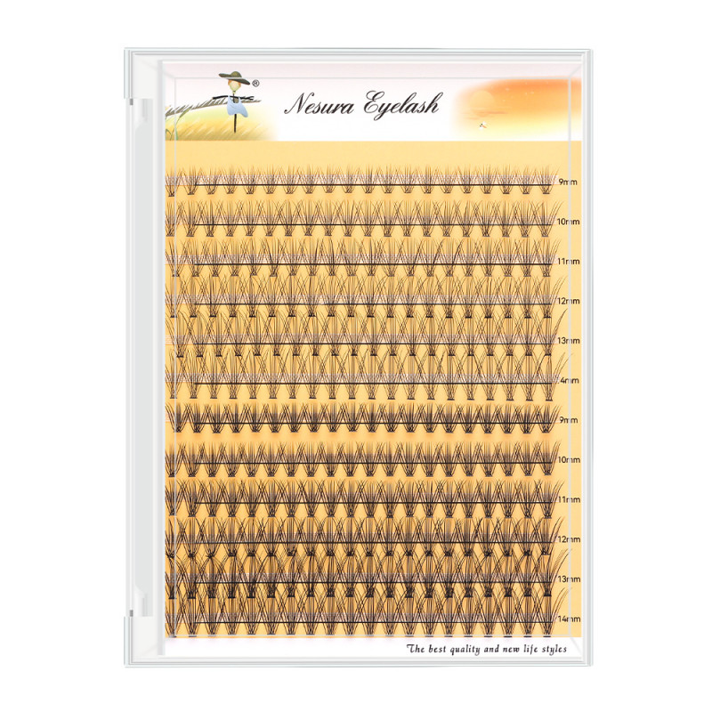 Nesura 12 rows cluster eyelashes | Classic | 10D+20D | 0.10 C curl | mix 9-14 mm