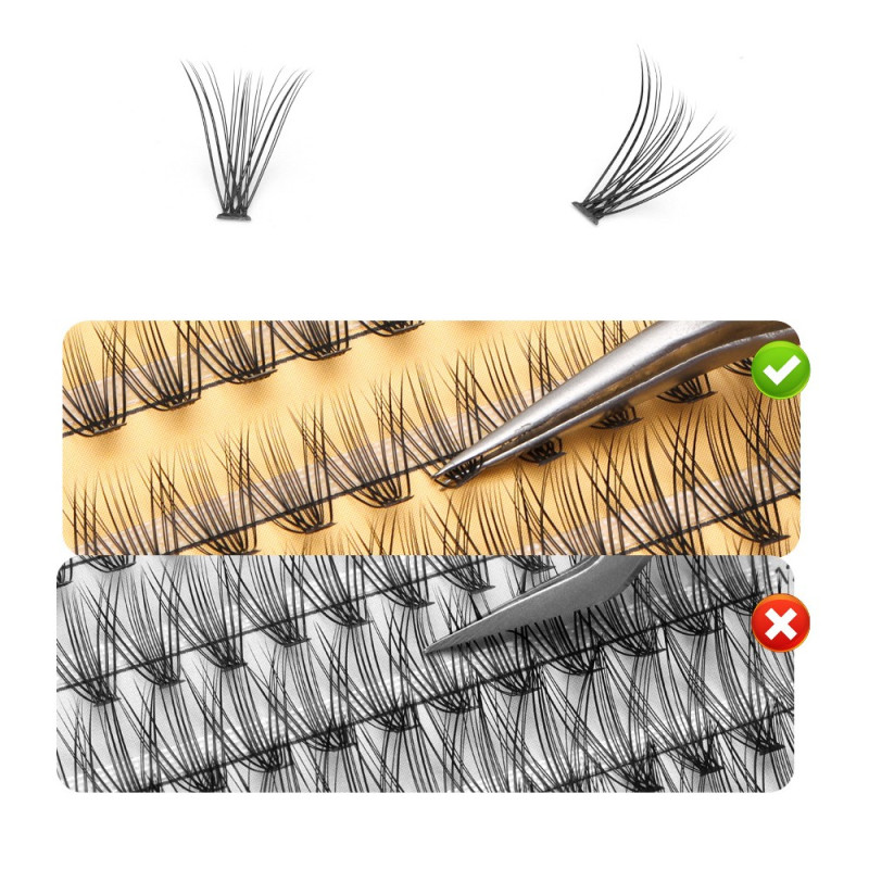 Nesura 12 rows cluster eyelashes | Classic | 10D+20D | 0.10 C curl | mix 9-14 mm