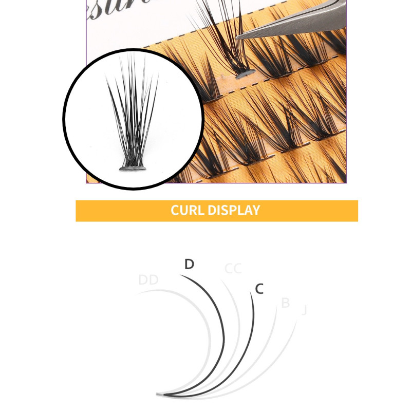 Nesura L-Curl 20D cluster eyelashes | 0.10 | 11 mm