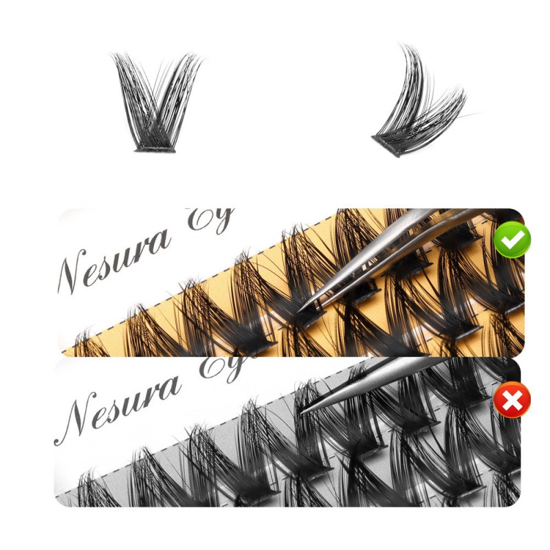 Rzęsy kępki Nesura | puszysty rybi ogon | 0,07 skręt C | 10 mm
