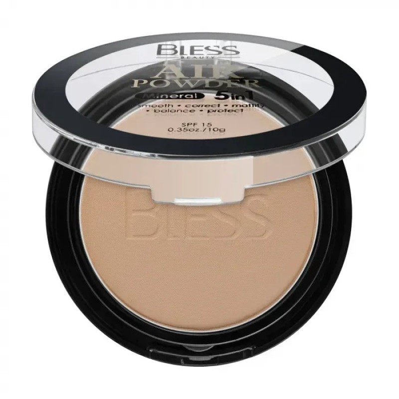 Пудра компактная для лица Bless Beauty - Air Powder Mineral 5in1 (SPF 15) - № 102, 10 г
