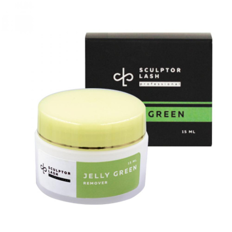 Ремувер для зняття нарощених вій Sculptor lash / Remover / Jelly Green, 15 мл