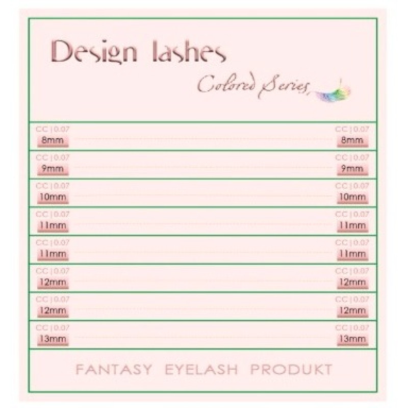 Przedłużanie rzęs Design Lashes (10 linii) / 0,07, mix C / 7-12 mm / niebieski