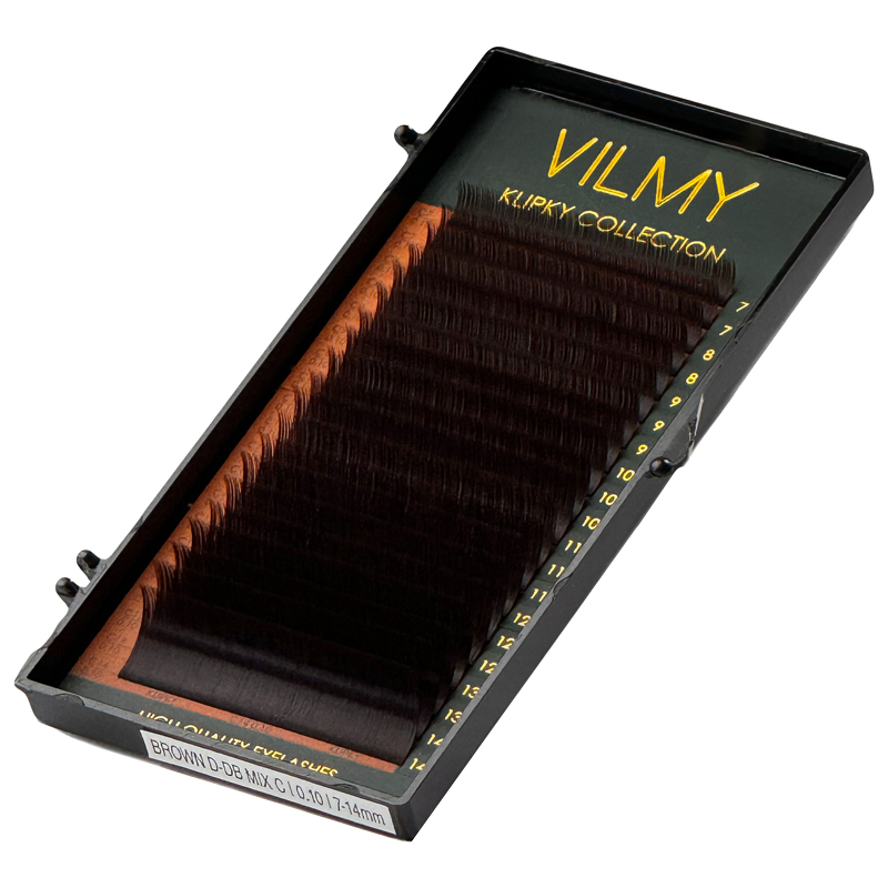 Eyelash extensions VILMY KLIPKY BROWN D-DB MIX C| 0.07 | 8-12 mm