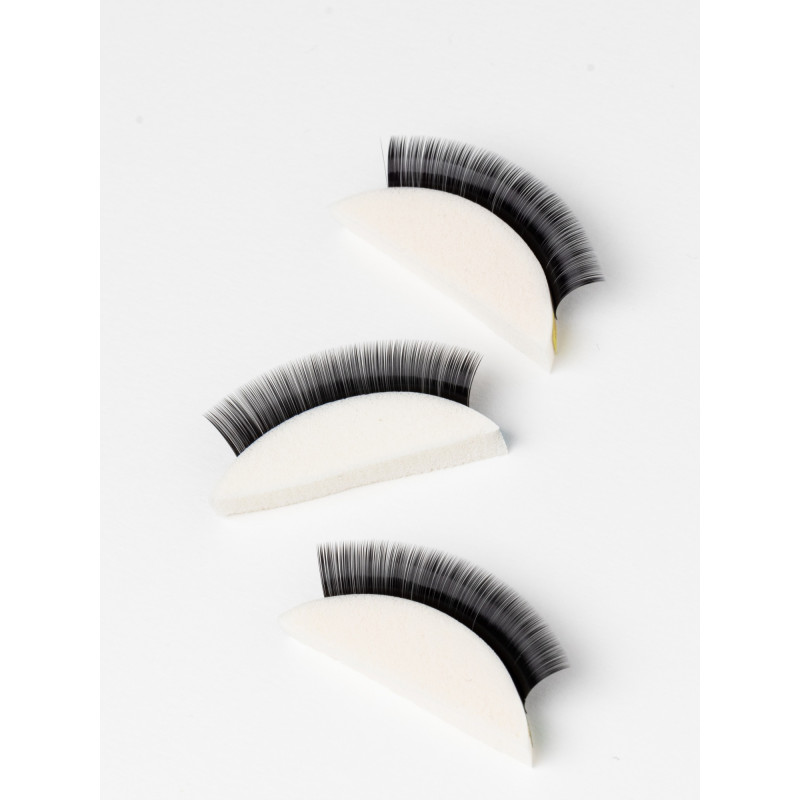 Eyelashes for extension Viya GLOW separate length - CC 0.07 (10 mm) - black