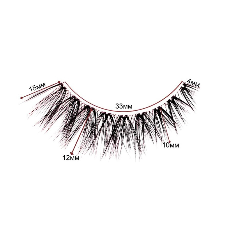 Ресницы накладные многоразовые + клей ZIDIA Lashes Red Carpet Collection (clear band) / Catherine