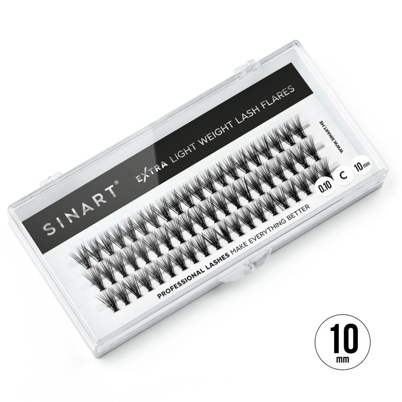 Sztuczne rzęsy Sinart / Extra Light Weight Lash 20D/0,10С / 10 mm