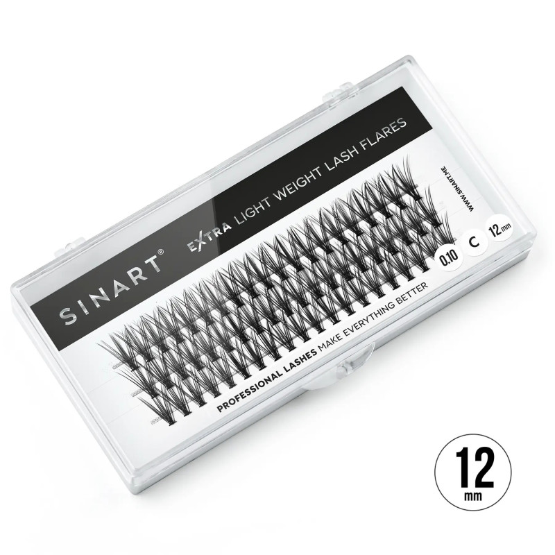 Ресницы-пучки накладные Sinart / Extra Light Weight Lash 20D/0.10С / 12 мм