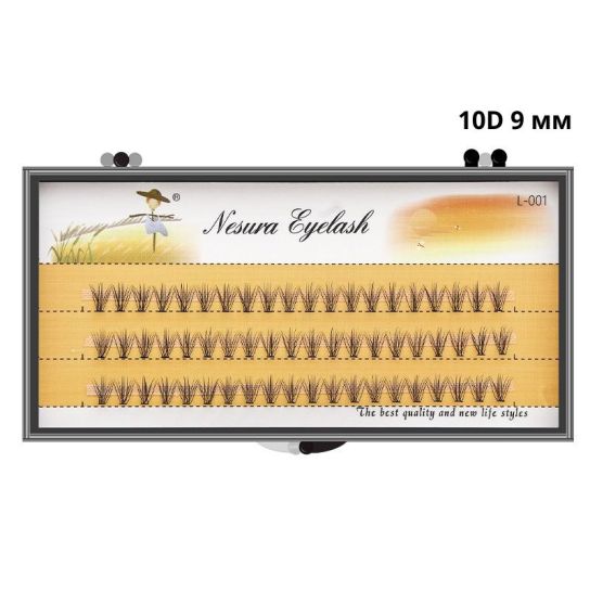 Вії пучкові Nesura 10D | 0,10 вигин D | 9 мм