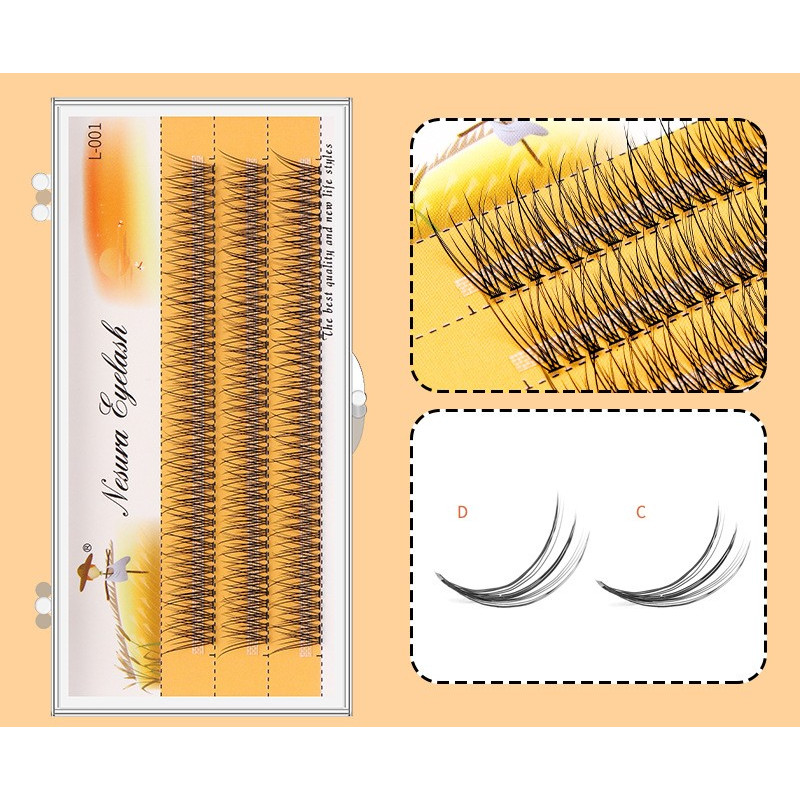 Nesura eyelashes - swallowtail V - 12D - 0.07C - THIN - 14 mm