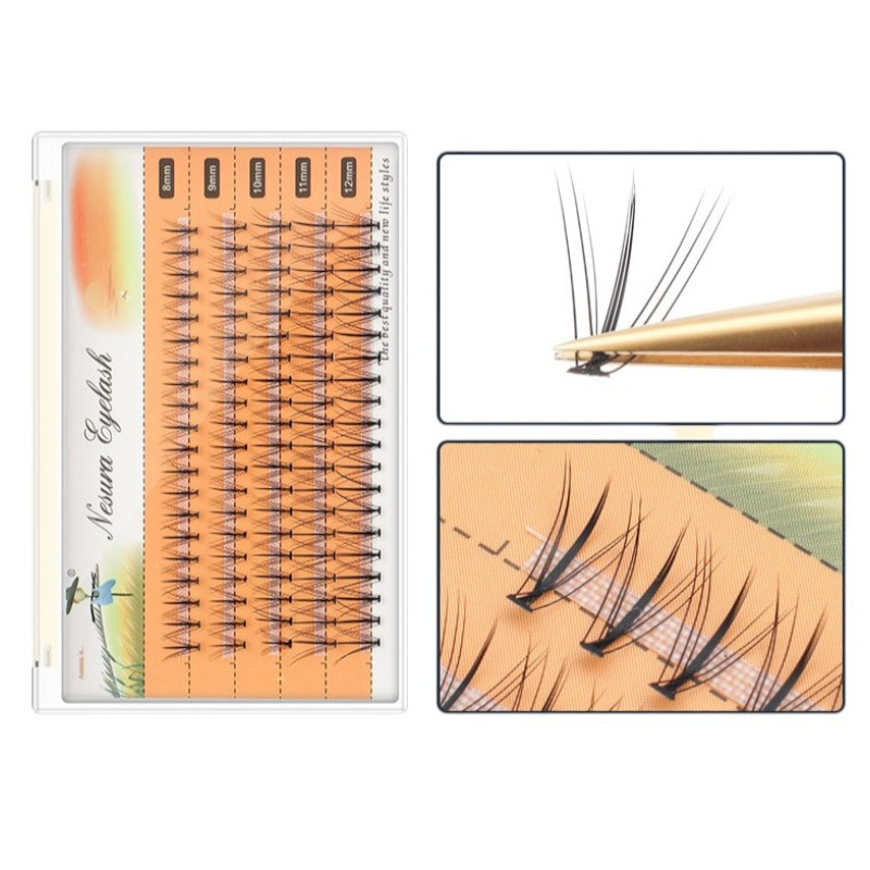 Nesura cluster eyelashes - Rays - 11D - 0.10C - mix 8-12 mm