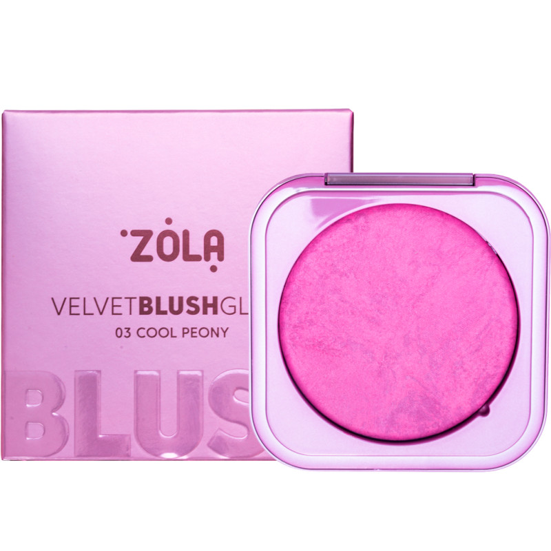 ZOLA Baked Blush - VELVET BLUSH GLOW - 03 Cool Peony, 8.5 g