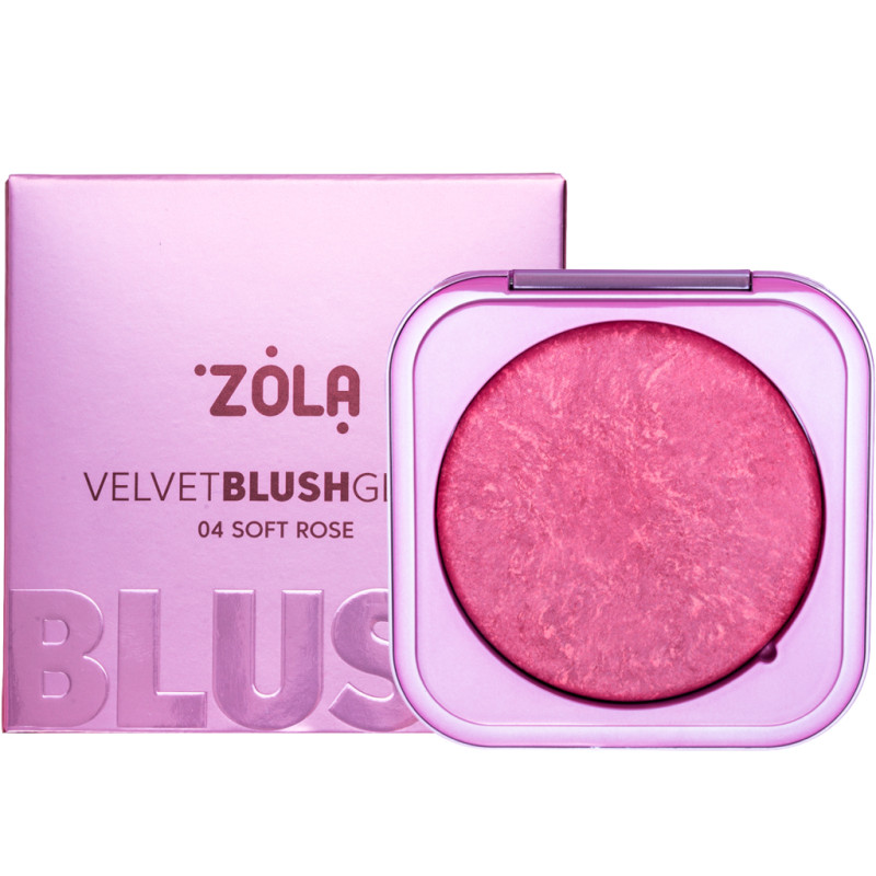 ZOLA Baked Blush - Velvet Blush Glow - 04 Soft Rose, 8.5 g