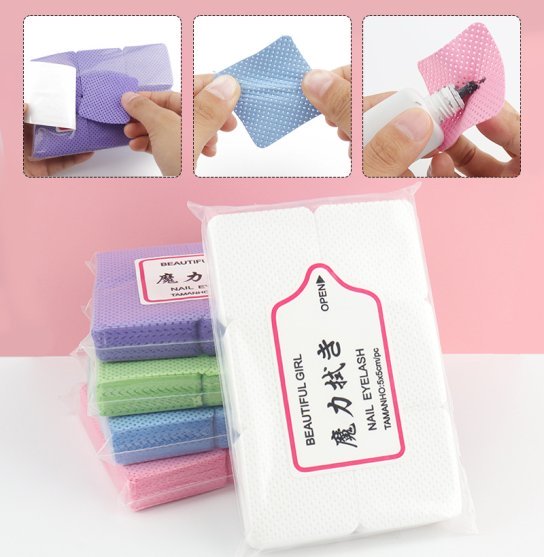 Lint-free wipes WITH PERFORATION - Beautiful girl, pack (300 pcs) thick - pink