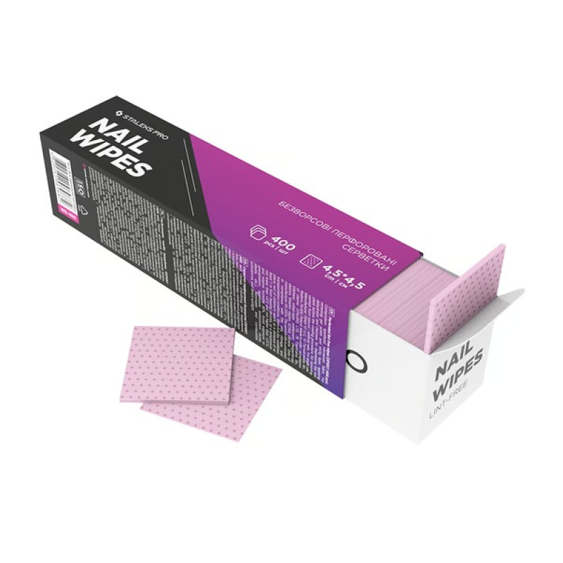 Lint-free wipes STALEKS PRO EXPERT - Nail Wipes - perforated, 400 pcs (WE-400)