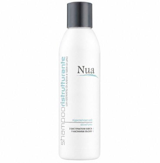 Szampon odbudowujący Nua | Shampoo Ristrutturante | z ekstraktem z owsa i siemieniem lnianym, 500 ml