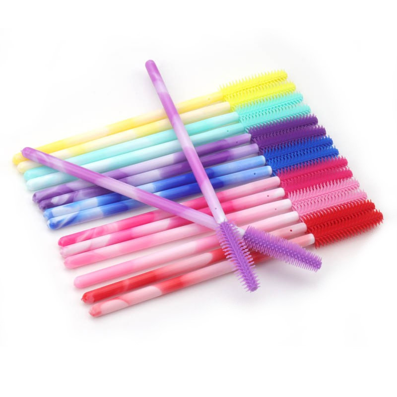 Eyebrow and eyelash brushes / lolipops SILICONE yellow / pack of 50 pcs
