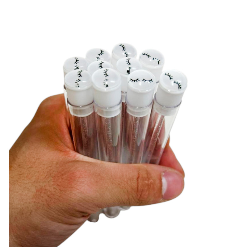 Eyelash brush in individual packaging - EYELASHES - white, 1 pc in a tube