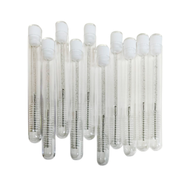Eyelash brush in individual packaging - EYELASHES - white, 1 pc in a tube