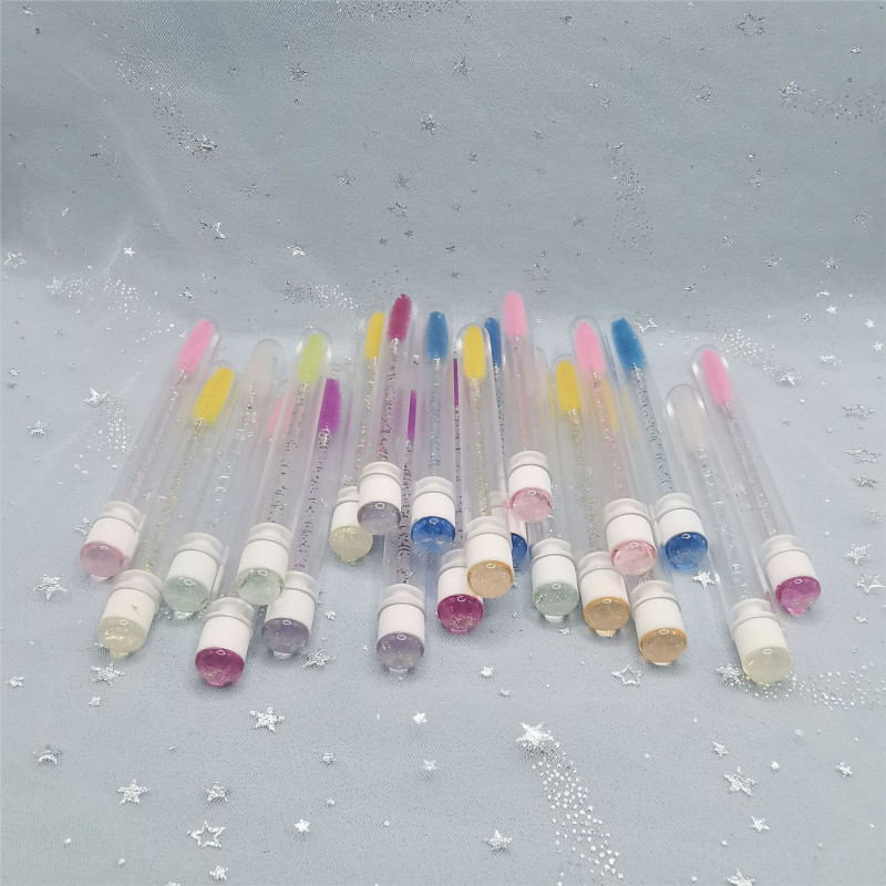Eyelash brush in individual packaging / crystal color mix, 1 piece in a tube